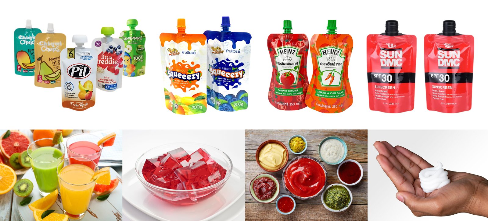 liyangmachinery automatic spout pouch filling machine application