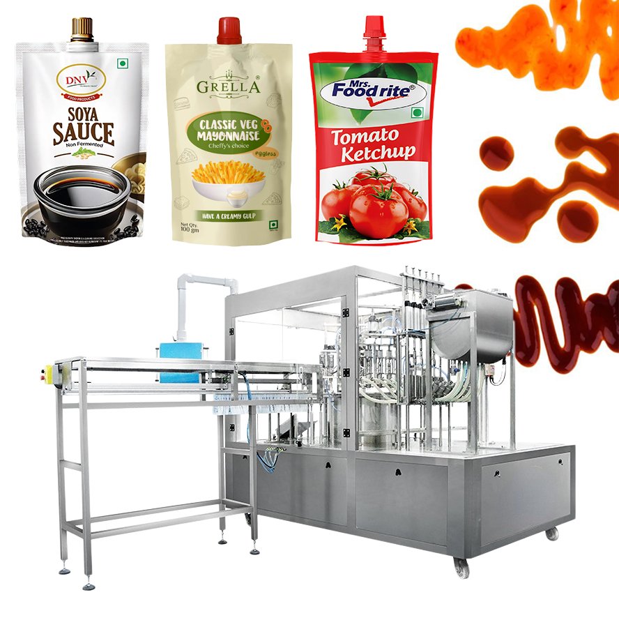 liyangmachinery automatic sauce spout pouch filling