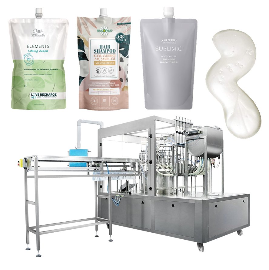 liyangmachinery automatic shampoo spout pouch filling